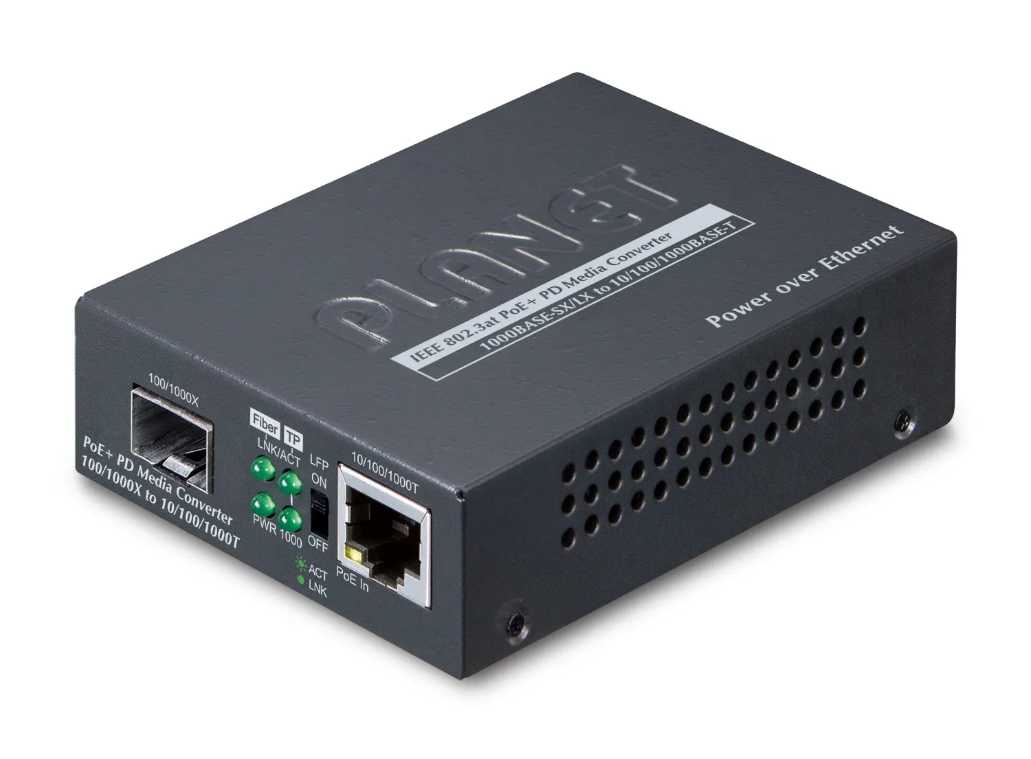 PLANET 1000Base-T PoE+ to 1000Base-FX SFP Media Converter